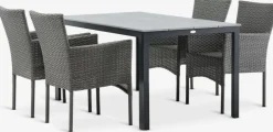 MARIELYST + AIDTMARIELYST L150 table + 4 AIDT chaises gris-JYSK Online