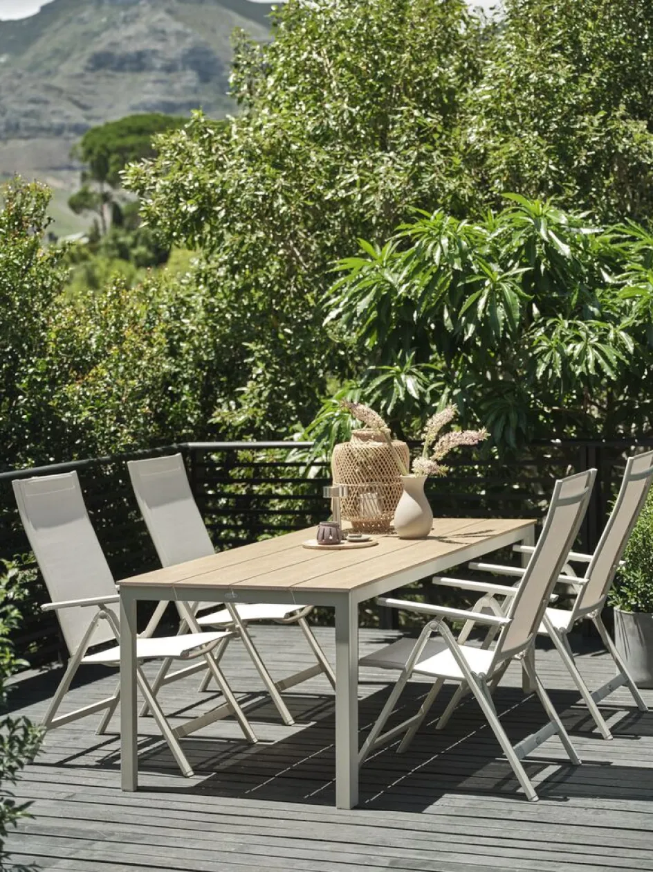 MARIELYST + LOMMAMARIELYST L205 table + 4 LOMMA chaises beige-JUTLANDIA New