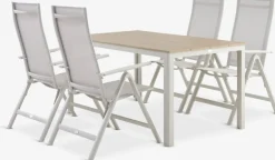 MARIELYST + LOMMAMARIELYST L150 table + 4 LOMMA chaises beige-JUTLANDIA Outlet