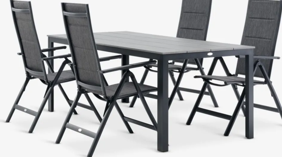 MARIELYST + MYSENMARIELYST L205 table + 4 MYSEN chaises gris-JUTLANDIA Sale