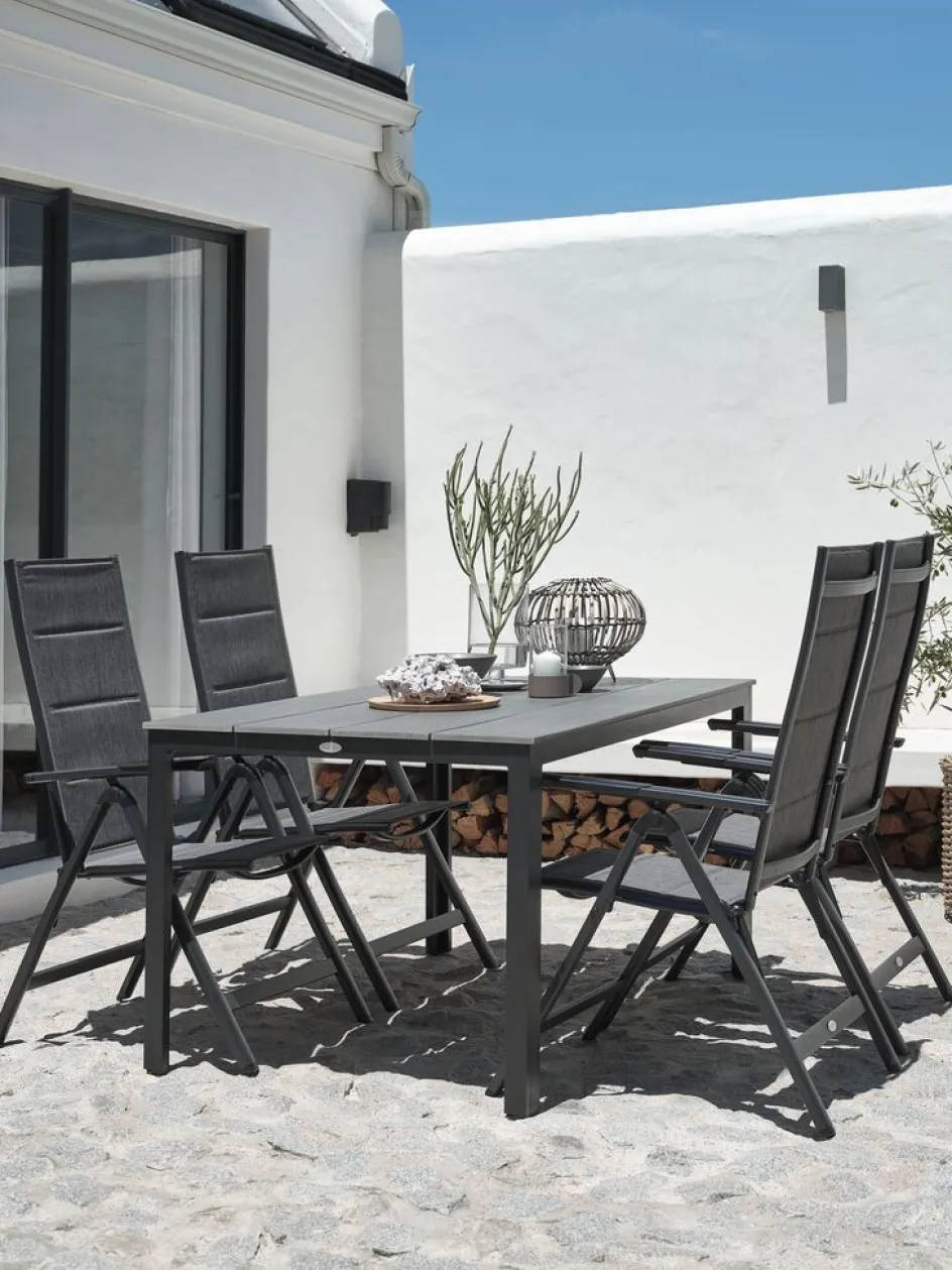 MARIELYST + MYSENMARIELYST L150 table + 4 MYSEN chaises gris-JUTLANDIA Outlet