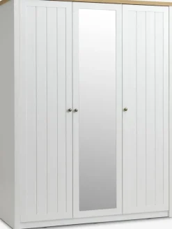 MARKSKELArmoire MARKSKEL 162x210 blanc/coloris chêne naturel-JYSK Online