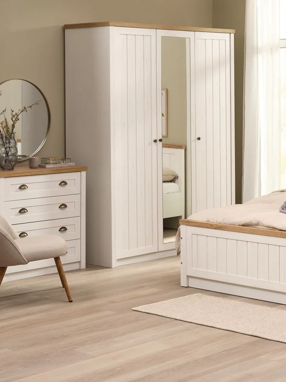 MARKSKELArmoire MARKSKEL 162x210 blanc/coloris chêne naturel-JYSK Online