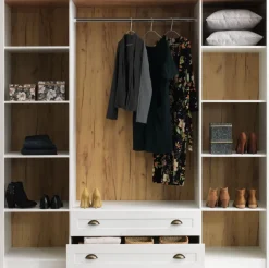 MARKSKELArmoire MARKSKEL 212x210 blanc/ coloris chêne naturel-JYSK Best