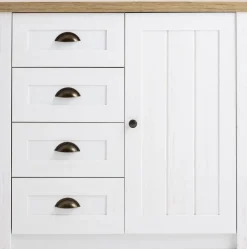 MARKSKELCommode 4 tiroirs 1 porte MARKSKEL blanc/coloris chêne nat.-JYSK Best