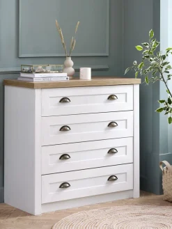 MARKSKELCommode 4 tiroirs MARKSKEL blanc/coloris chêne naturel-JYSK Sale