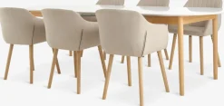 MARSTRAND + ADSLEVMARSTRAND L200/280 table blanc + 4 ADSLEV chaises beige-JYSK Hot