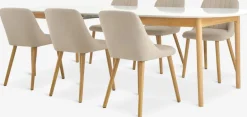 MARSTRAND + ADSLEVMARSTRAND L200/280 table blanc + 4 ADSLEV chaises ss accou.-JYSK Online