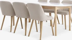 MARSTRAND + ADSLEVMARSTRAND Ø110 table blanc + 4 ADSLEV sans accoudoirs beige-JYSK
