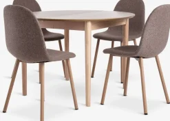 MARSTRAND + EJSTRUPMARSTRAND Ø110 table coloris chêne + 4 EJSTRUP chaises sable-JYSK Clearance
