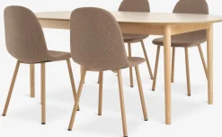 MARSTRAND + EJSTRUPMARSTRAND L200/280 table col. chêne +4 EJSTRUP chaises sable-JYSK Discount