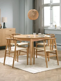 MARSTRAND + GUDERUPMARSTRAND Ø110 table coloris chêne + 4 GUDERUP chaises chêne-JYSK Discount
