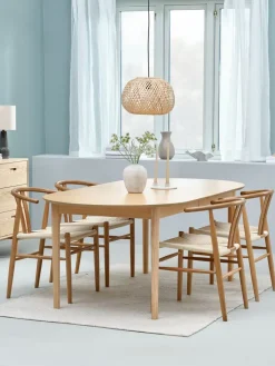 MARSTRAND + GUDERUPMARSTRAND L200/280 table coloris chêne + 4 GUDERUP chaises-JYSK Hot
