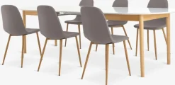 MARSTRAND + JONSTRUPMARSTRAND L200/280 table blanc + 4 JONSTRUP chaises gris-JYSK New