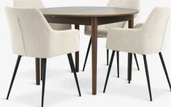 MARSTRAND + PURHUSMARSTRAND Ø110 table colo. chêne f. + 4 PURHUS blanc cassé-JYSK Outlet