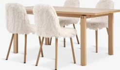 MEJLSKOV + JONSTRUPMEJLSKOV L180 table ch. + 4 JONSTRUP chaises teddy blanc ca.-JYSK