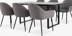 MOSELUND + SABROMOSELUND L180 table céramique + 4 SABRO chaises gris/noir-JYSK Online