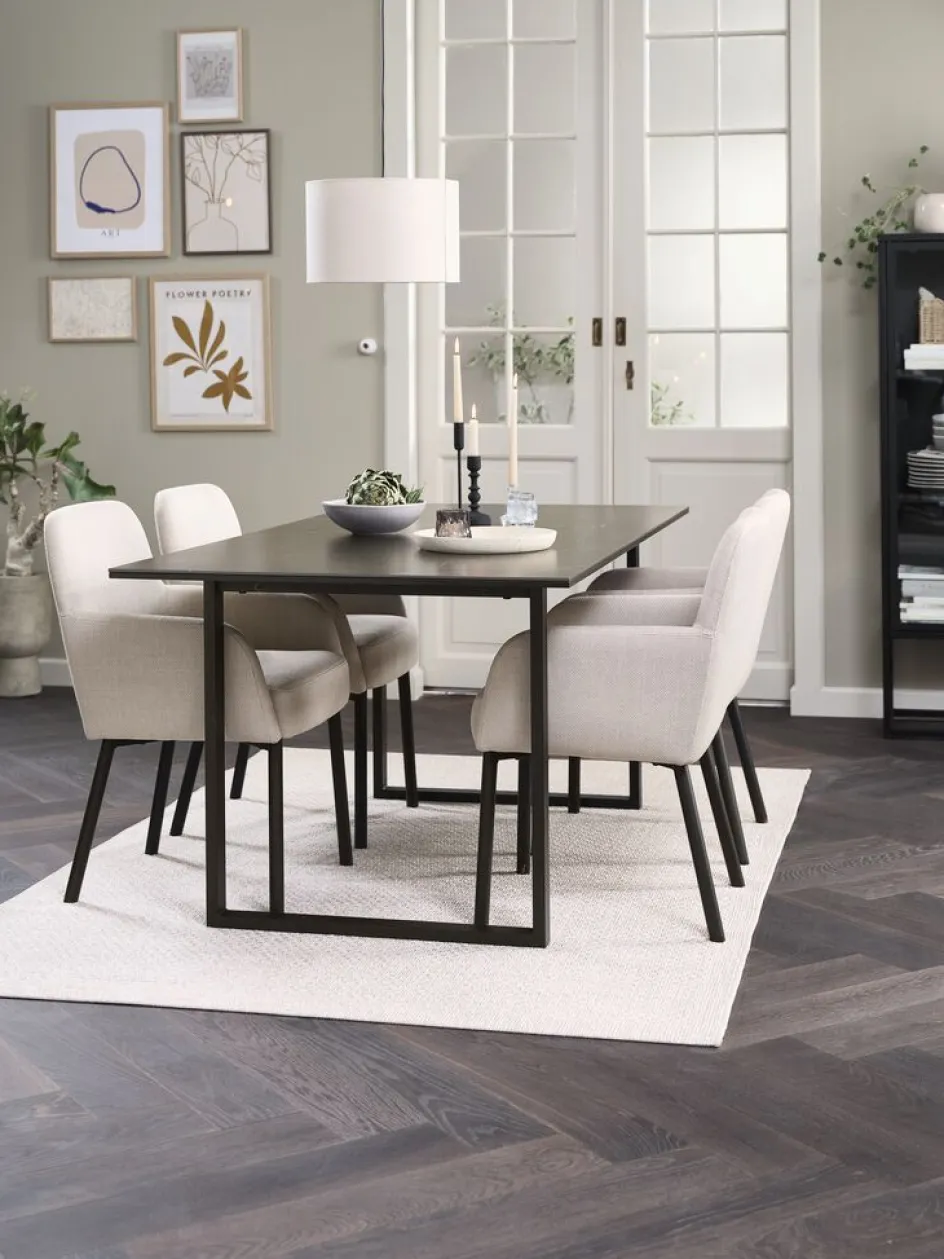 MOSELUND + SOTTRUPMOSELUND L180 table céramique + 4 SOTTRUP chaises beige/noir-JYSK Discount