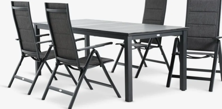 MOSS + MYSENMOSS L214/315 table + 4 MYSEN chaises gris-JUTLANDIA Hot
