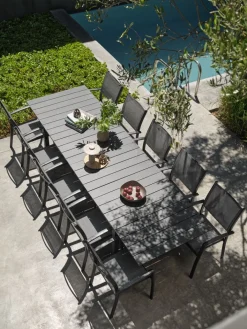 MOSS + STRANDBYMOSS L214/315 table + 4 STRANDBY chaises gris-JUTLANDIA Best