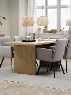 MUNKEBY + GJESINGMUNKEBY L220 table colo chêne + 4 GJESING chaises beige/noir-JYSK New