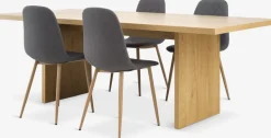 MUNKEBY + JONSTRUPMUNKEBY L220 table colo. chêne + 4 JONSTRUP chaises asphalte-JYSK Sale