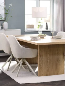 MUNKEBY + ROSTRUPMUNKEBY L220 table colo. chêne + 4 ROSTRUP chaises beige-JYSK Sale