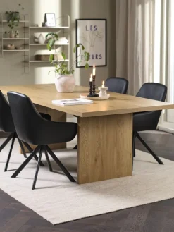 MUNKEBY + ROSTRUPMUNKEBY L220 table colo. chêne + 4 ROSTRUP chaises noir-JYSK Discount