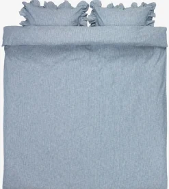 NINNAGoldParure de lit NINNA Fils teints 240x220 bleu-KRONBORG Hot