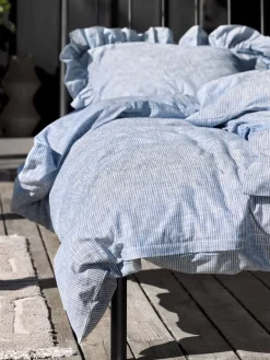 NINNAGoldParure de lit NINNA Fils teints 240x220 bleu-KRONBORG Hot