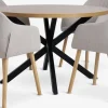 NORTOFT + ADSLEVNORTOFT Ø120 table coloris chêne + 4 ADSLEV chaises beige-JYSK Discount