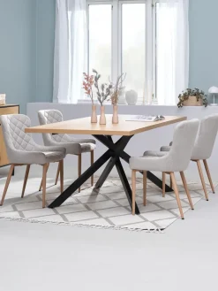 NORTOFT + BELLINGENORTOFT L200 table coloris chêne + 4 BELLINGE chaises sable-JYSK New