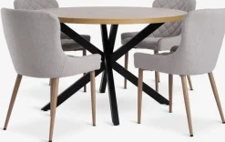 NORTOFT + BELLINGENORTOFT Ø120 table coloris chêne + 4 BELLINGE chaises sable-JYSK Best