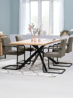 NORTOFT + ESPENORTOFT L200 table coloris chêne + 4 ESPE chaises olive/noir-JYSK Clearance