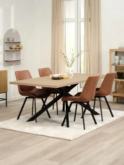 NORTOFT + HYGUMNORTOFT L200 table coloris chêne + 4 HYGUM chaises cognac-JYSK New