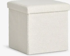 NYSTEDPouf NYSTED 38x38 a/rangement tissu teddy blanc cassé-JYSK Hot