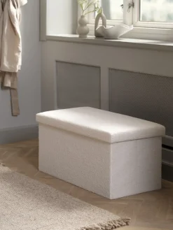 NYSTEDPouf NYSTED 76x38 a/rangement tissu teddy blanc cassé-JYSK