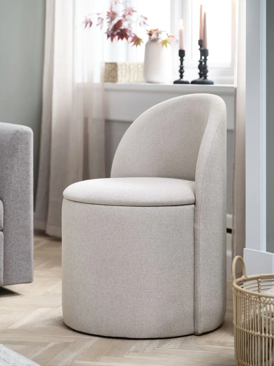 ODDUMFauteuil lounge ODDUM a/rangement tissu beige-JYSK