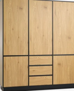 ODENSEArmoire ODENSE 179x210 5 portes 3 tiroirs coloris chêne-JYSK New