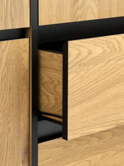 ODENSEArmoire ODENSE 179x210 5 portes 3 tiroirs coloris chêne-JYSK New