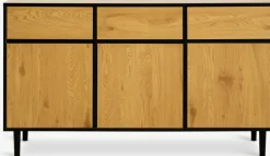 ODENSEBuffet ODENSE 3 portes 3 tiroirs coloris chêne chaud/noir-JYSK Sale