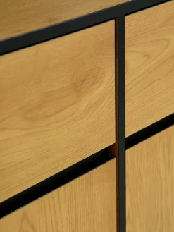 ODENSEBuffet ODENSE 3 portes 3 tiroirs coloris chêne chaud/noir-JYSK Sale