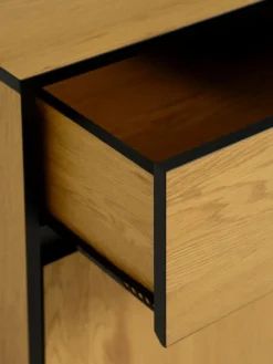 ODENSEBuffet ODENSE 3 portes 3 tiroirs coloris chêne chaud/noir-JYSK Sale