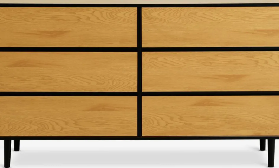 ODENSECommode 3+3 tiroirs ODENSE coloris chêne chaud/noir-JYSK Hot