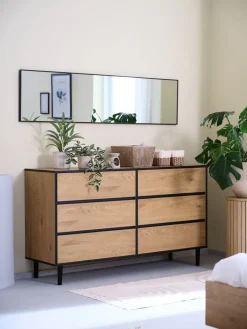 ODENSECommode 3+3 tiroirs ODENSE coloris chêne chaud/noir-JYSK Hot