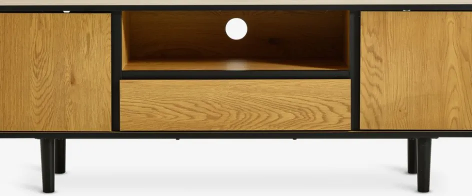 ODENSEMeuble TV ODENSE 2 portes 1 tiroir coloris chêne chaud/noir-JYSK Sale