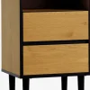 ODENSETable de nuit ODENSE 2 tiroirs coloris chêne chaud/noir-JYSK