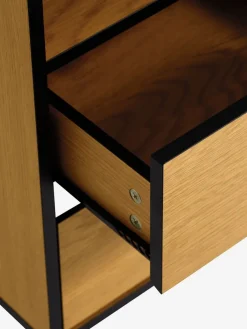 ODENSETable de nuit ODENSE 2 tiroirs coloris chêne chaud/noir-JYSK