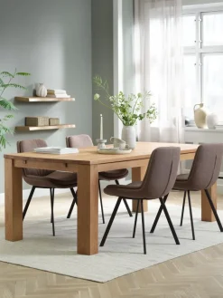 OLDE + MELBYOLDE L200 table chêne naturel + 4 MELBY chaises brun clair-JYSK Outlet