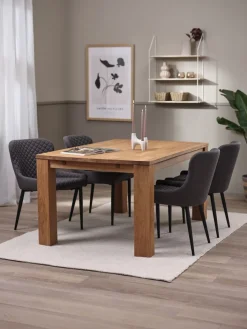 OLDE + PEBRINGEOLDE L160 table coloris chêne + 4 PEBRINGE chaises gris/noir-JYSK Hot